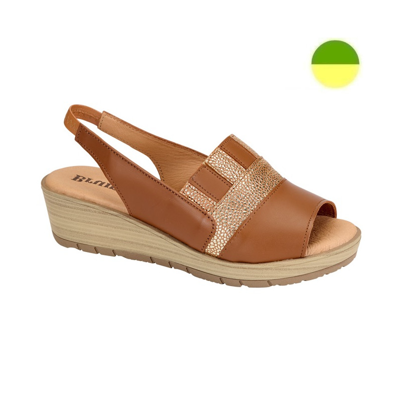 Sandale à Talon Plateforme Multicolore Marron Femme CHUT BR 3567 - BRUMAN