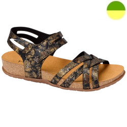 Sandale Noir / Fleuri Or Femme CHUT BR 3543 - BRUMAN