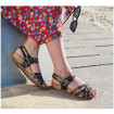 Sandale Noir / Fleuri Or Femme CHUT BR 3543 - BRUMAN