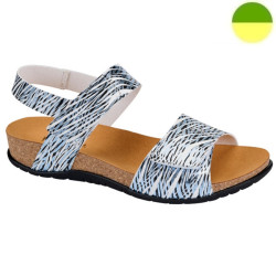 Sandale Effet Zébré Beige / Marine Femme CHUT BR 3544 - BRUMAN