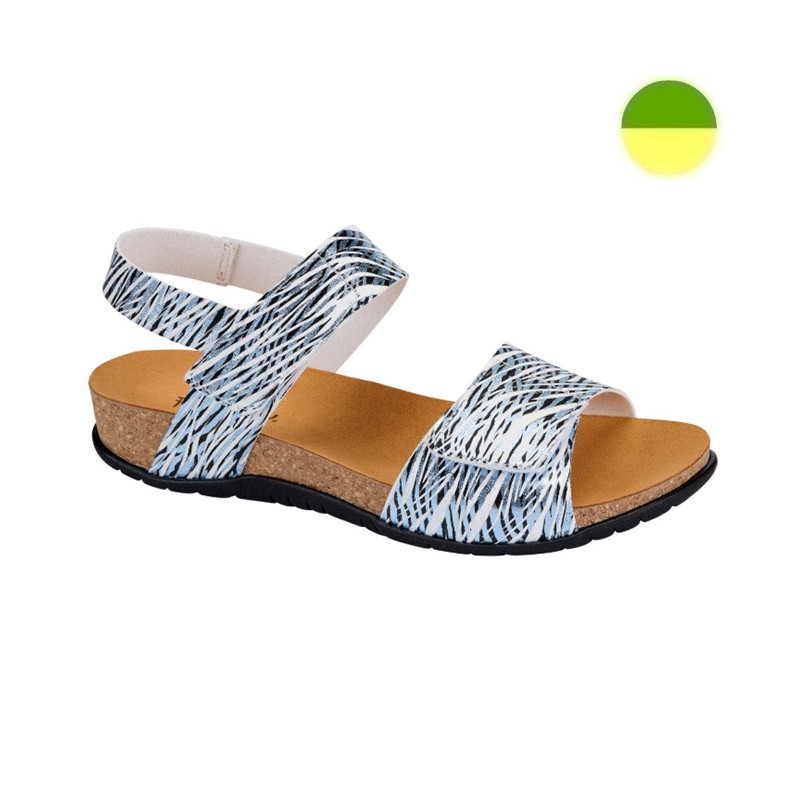 Sandale Effet Zébré Beige / Marine Femme CHUT BR 3544 - BRUMAN