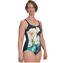 Lazio - Maillot de bain une pièce - Bleu / Fleuri - Amoena
