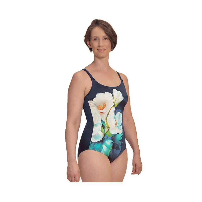 Lazio - Maillot de bain une pièce - Bleu / Fleuri - Amoena