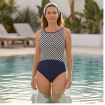 Casoria - Maillot de bain une pièce - Encolure Haute - Marine / Ivoire - Amoena
