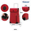 Scala Shopper Sofia - Chariot de courses 2 roues - Rouge - 43 L - Andersen Shopper Manufaktur