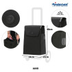 Scala Shopper Plus Jano - Chariot de courses 2 roues - Noir - 36 L - Andersen Shopper Manufaktur