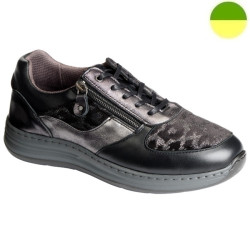 Sneaker à Lacet et Glissière Noir Argenté Femme CHUT AD2365 I - ADOUR