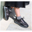 Sneaker à Lacet et Glissière Noir Argenté Femme CHUT AD2365 I - ADOUR