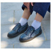 Sneaker à glissière et lacet Marine Imprimé Fleuri Femme CHUT PU 1149 F - PULMAN