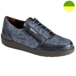 Sneaker à glissière et lacet Marine Imprimé Fleuri Femme CHUT PU 1149 F - PULMAN
