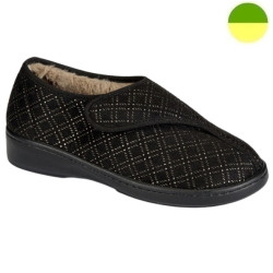 Chausson Effet Quadrillé Noir / Bronze Femme CHUT BR 3593 - BRUMAN