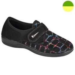 Chausson Fourré Noir Motif Multicolore Femme CHUT BR 3620 - BRUMAN