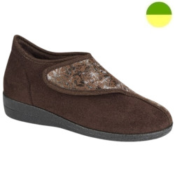 Chausson Marron Motif Argenté Femme CHUT BR 35604 A - BRUMAN