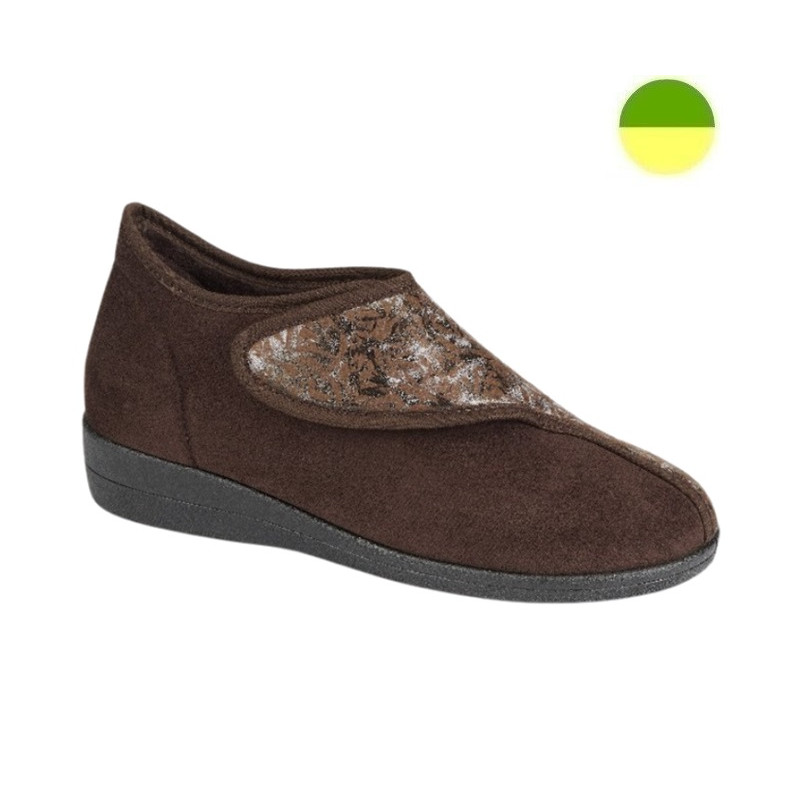 Chausson Marron Motif Argenté Femme CHUT BR 35604 A - BRUMAN
