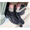 Bottine à Glissière et Lacet Noir Effet Grainé Femme CHUT BR 3599 - BRUMAN