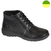 Bottine à Glissière et Lacet Noir Effet Grainé Femme CHUT BR 3599 - BRUMAN