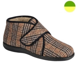 Chausson à Ouverture Totale Effet Tartan Marron Homme CHUT BR 3616 - BRUMAN