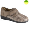 Chausson Taupe Motif Fleur Femme CHUT BR 3606 - BRUMAN