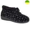 Chausson à Grande Ouverture Noir Imprimé Fleur Femme CHUT BR 3603 - BRUMAN