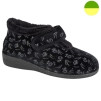Chausson à Grande Ouverture Noir Imprimé Fleur Femme CHUT BR 3603 - BRUMAN