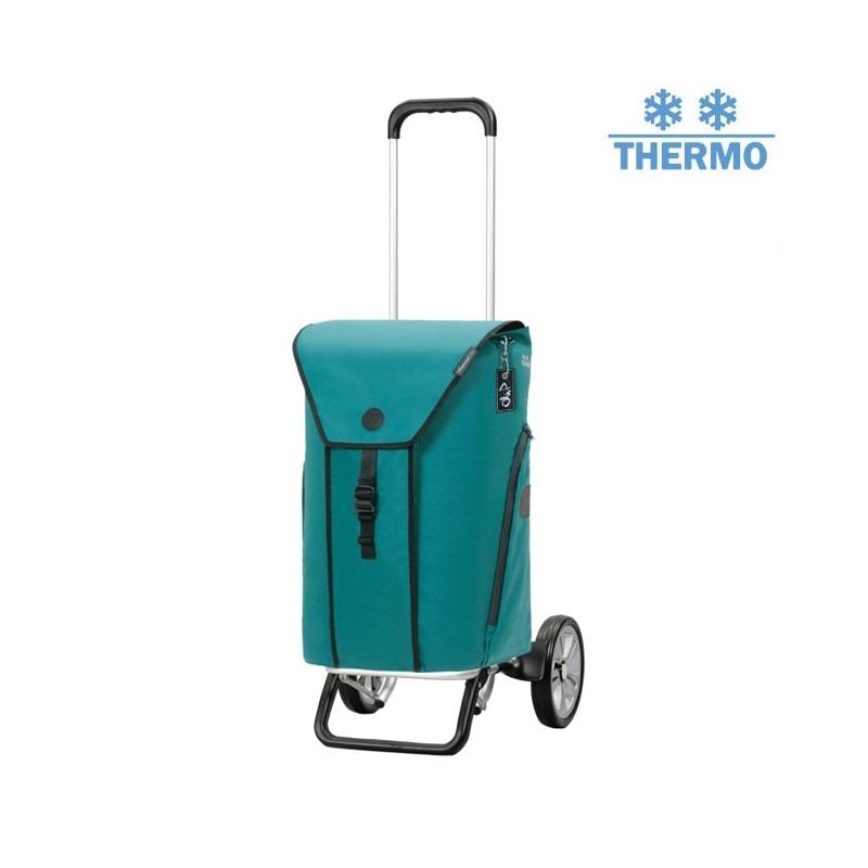 Alu Star Shopper Oli.P 3.0 - Chariot de courses 2 roues - Pétrole - 50 L - Andersen Shopper Manufaktur