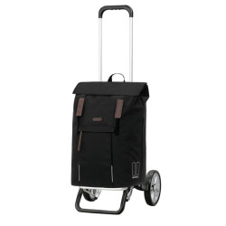 Alu Star Shopper Basil City - Chariot de courses 2 roues - Noir - 50 L - Andersen Shopper Manufaktur