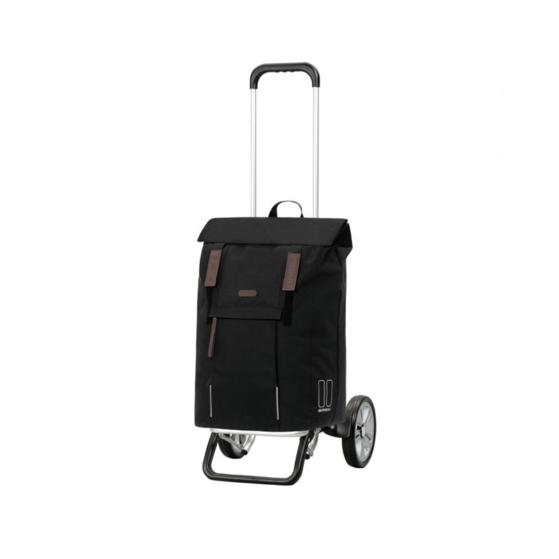 Alu Star Shopper Basil City - Chariot de courses 2 roues - Noir - 50 L - Andersen Shopper Manufaktur
