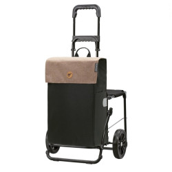 Komfort Shopper Hera - Chariot de courses avec siège - Sable - 47 L - Andersen Shopper Manufaktur