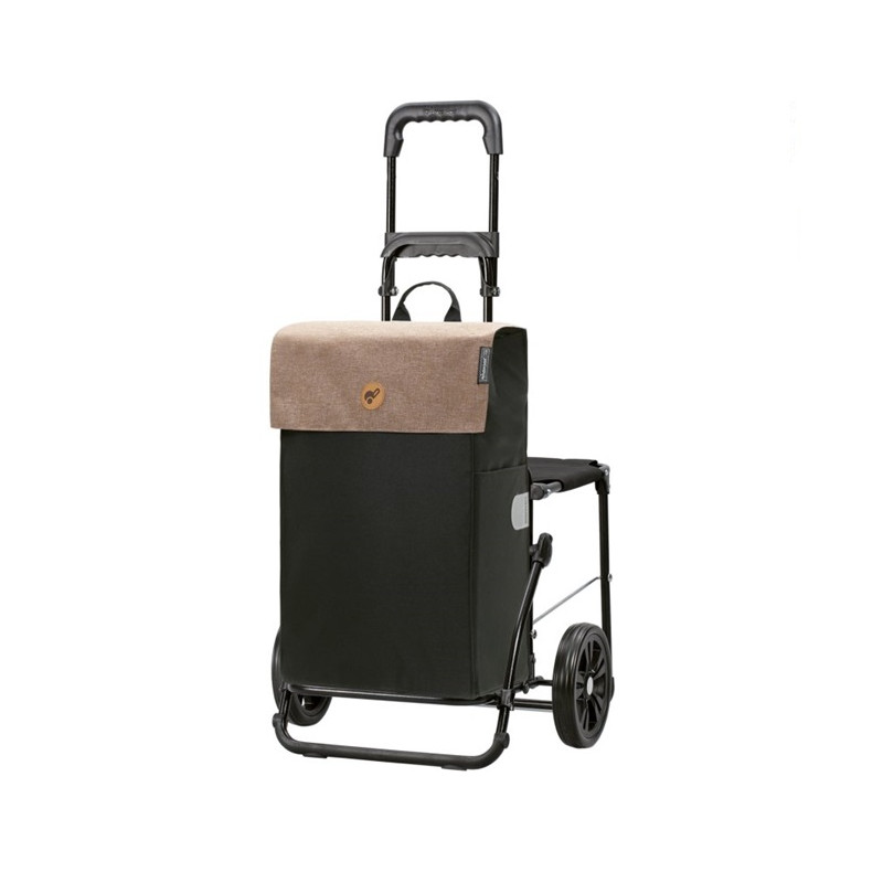 Komfort Shopper Hera - Chariot de courses avec siège - Sable - 47 L - Andersen Shopper Manufaktur