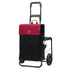 Komfort Shopper Hera - Chariot de courses avec siège - Rouge - 47 L - Andersen Shopper Manufaktur
