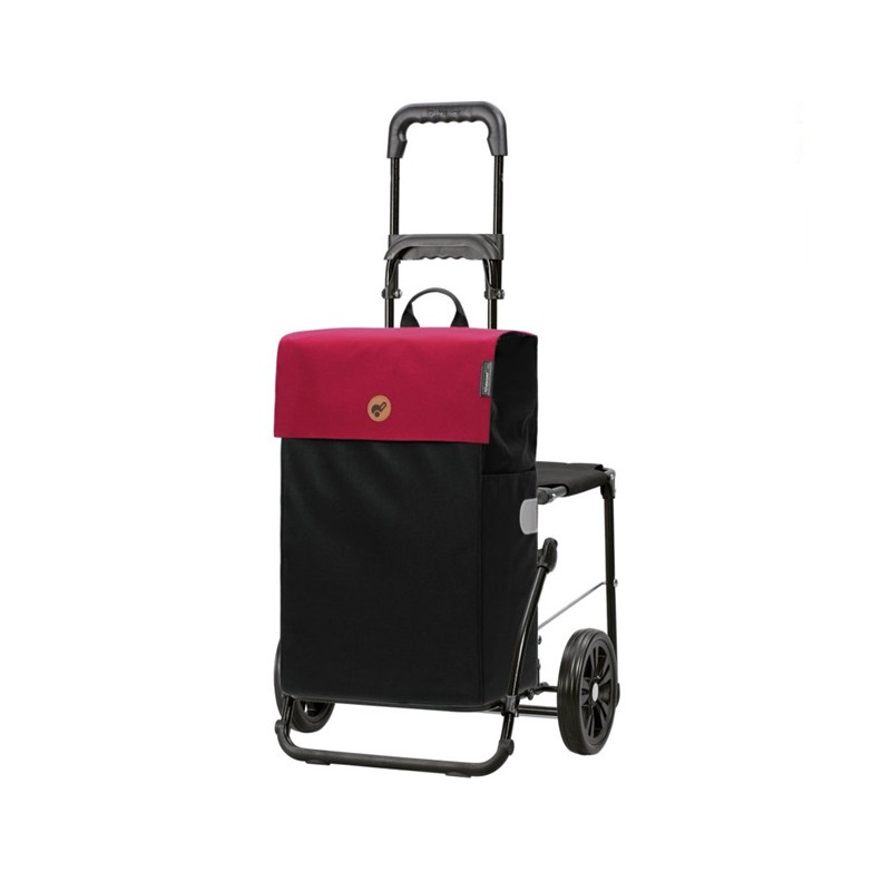 Komfort Shopper Hera - Chariot de courses avec siège - Rouge - 47 L - Andersen Shopper Manufaktur