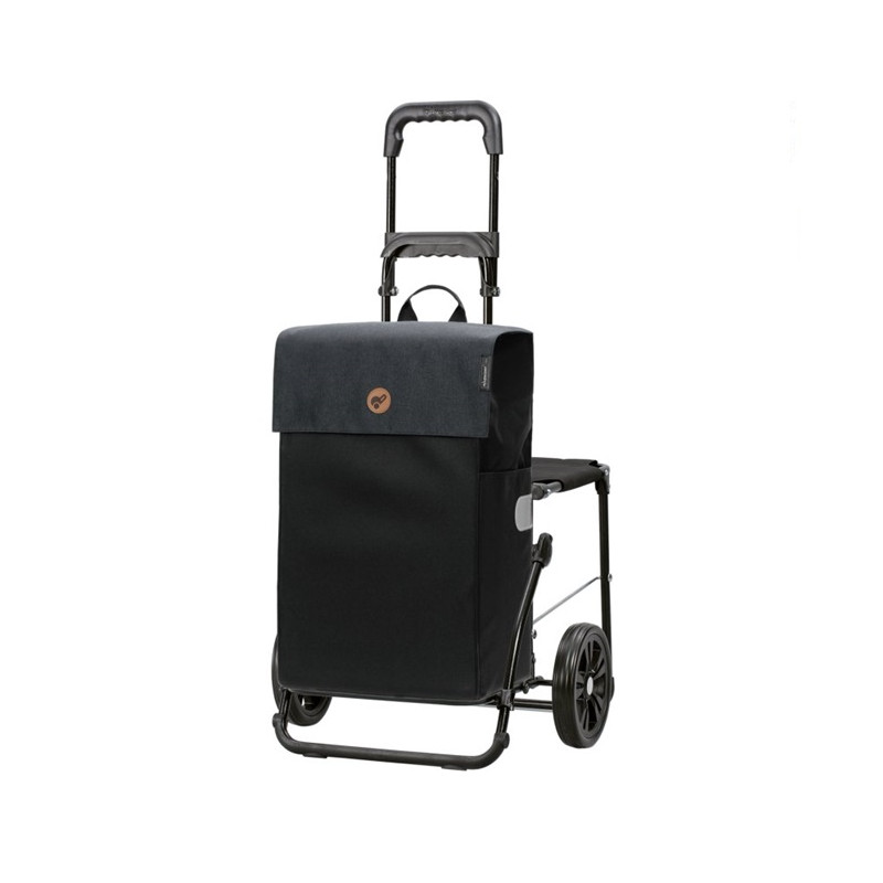 Komfort Shopper Hera - Chariot de courses avec siège - Noir - 47 L - Andersen Shopper Manufaktur
