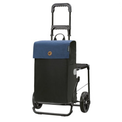 Komfort Shopper Hera - Chariot de courses avec siège - Bleu - 47 L - Andersen Shopper Manufaktur