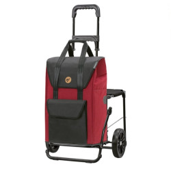 Komfort Shopper Senta 2.0 - Chariot de courses avec siège - Rouge - 49 L - Andersen Shopper Manufaktur