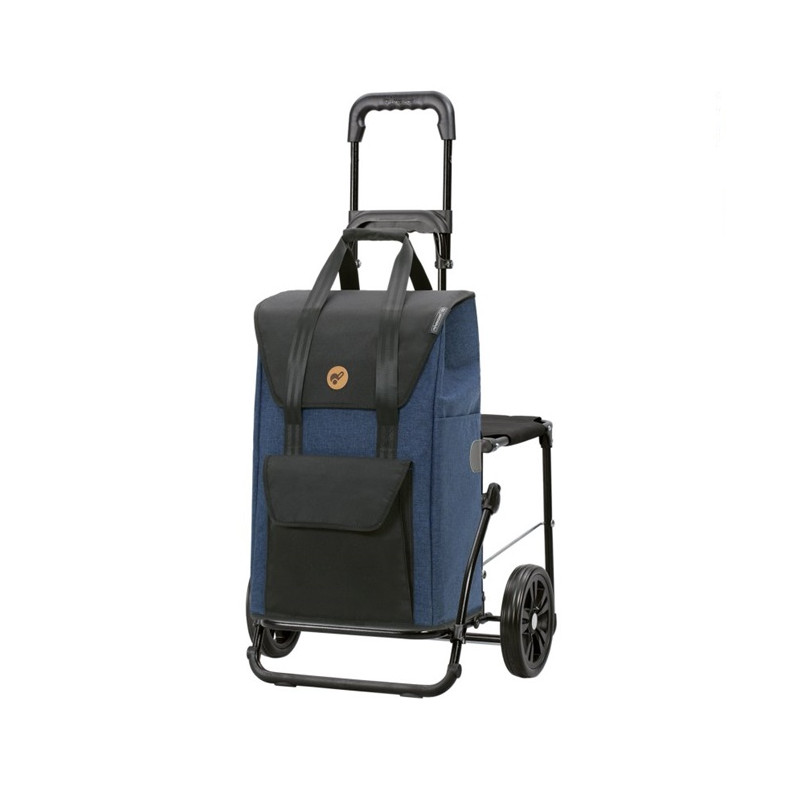 Komfort Shopper Senta 2.0 - Chariot de courses avec siège - Bleu - 49 L - Andersen Shopper Manufaktur