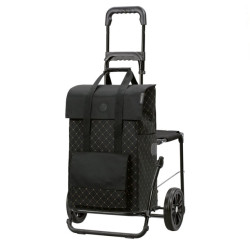 Komfort Shopper Lisa - Chariot de courses avec siège - Noir - 49 L - Andersen Shopper Manufaktur