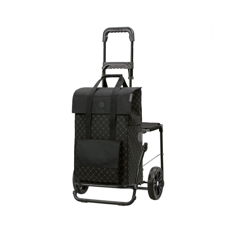 Komfort Shopper Lisa - Chariot de courses avec siège - Noir - 49 L - Andersen Shopper Manufaktur
