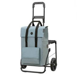 Komfort Shopper Lisa - Chariot de courses avec siège - Bleu - 49 L - Andersen Shopper Manufaktur