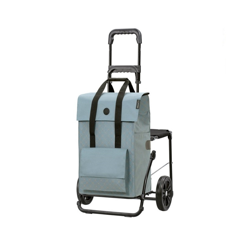 Komfort Shopper Lisa - Chariot de courses avec siège - Bleu - 49 L - Andersen Shopper Manufaktur