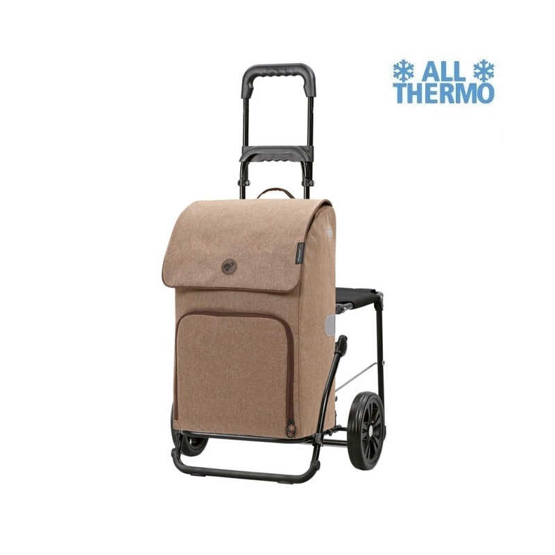 Komfort Shopper Holk - Chariot de courses avec siège - Noir - 45 L - Andersen Shopper Manufaktur