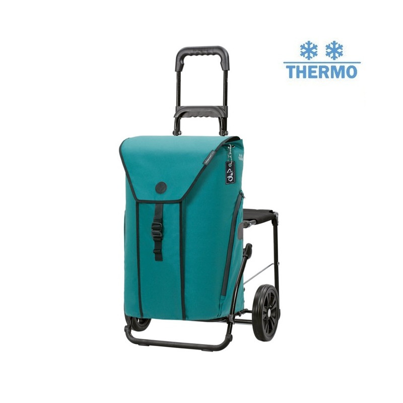 Komfort Shopper Oli.P 3.0 - Chariot de courses 2 roues - Pétrole - 50 L - Andersen Shopper Manufaktur