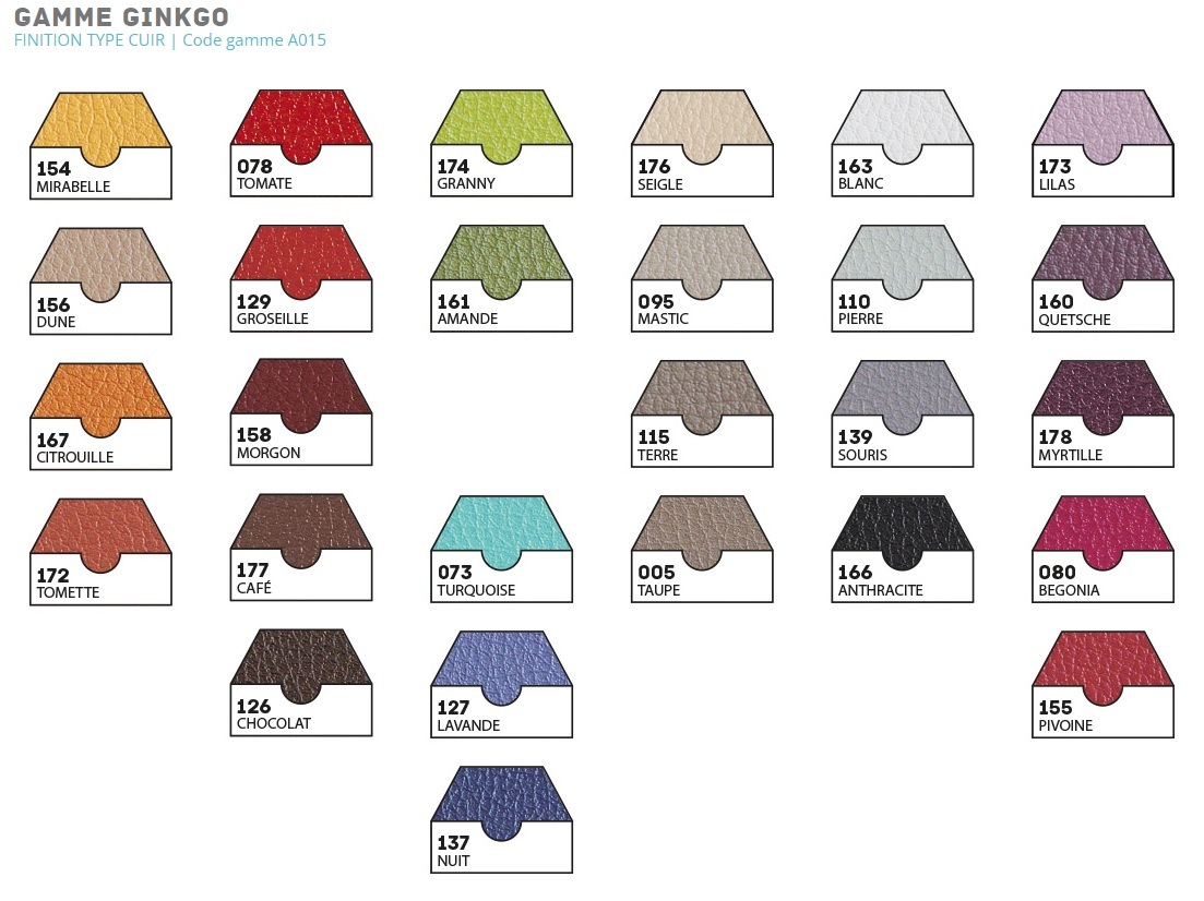 Nuancier Gamme GINGKO
